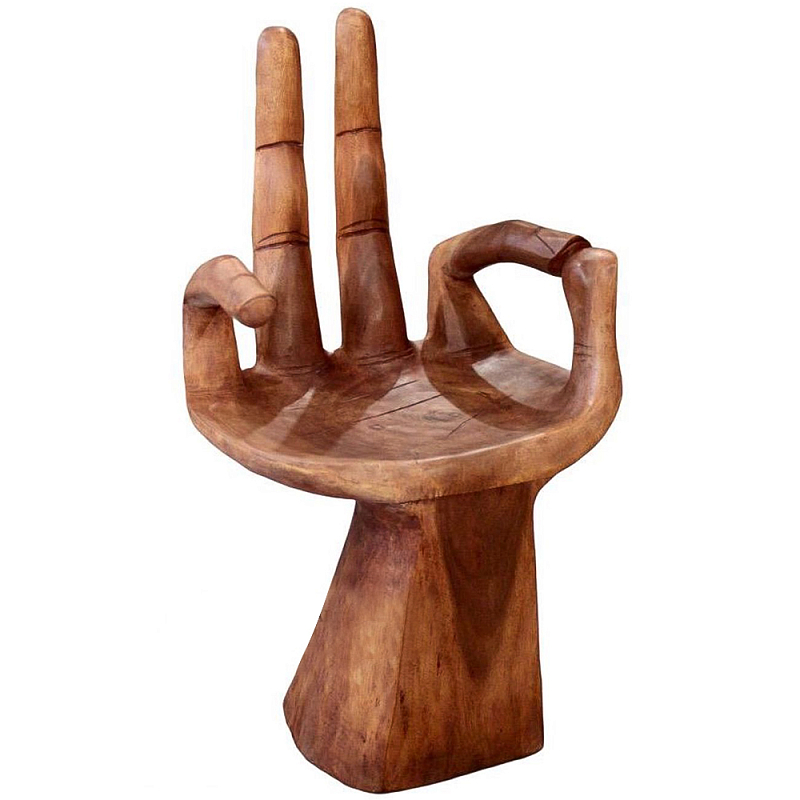 Стул из массива дерева в виде руки Wood Hand Chair Коричневый Стул из массива дерева в виде руки Wood Hand Chair Коричневый в Орле | Loft Concept