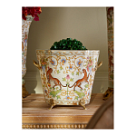 Кашпо с растительным и животным орнаментом на бронзовых ножках Turquoise Blooming Garden варинант исполнения - 4 | Loft Concept в Орле