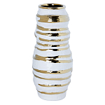 Ваза белая с рельефной поверхностью и золотыми полосами Vase Beehive варинант исполнения - 2 | Loft Concept в Орле