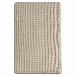 Плед из шерсти бежевого цвета с бахромой Waffle Comfort варинант исполнения - 1 | Loft Concept в Орле