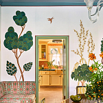 Обои с вышивкой ручной работы Mughal Trees Original colourway on linen варинант исполнения - 7 | Loft Concept в Орле