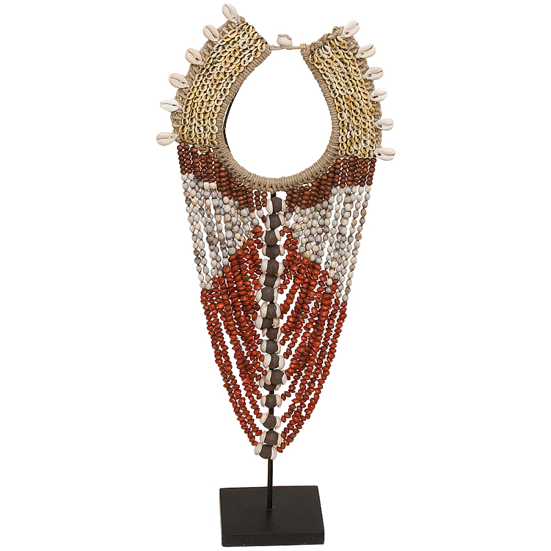 Этническое длинное ожерелье из бус и ракушек Aboriginal Long Necklace Red Beige Бежевый Красный Коричневый Этническое длинное ожерелье из бус и ракушек Aboriginal Long Necklace Red Beige Бежевый Красный Коричневый в Орле | Loft Concept