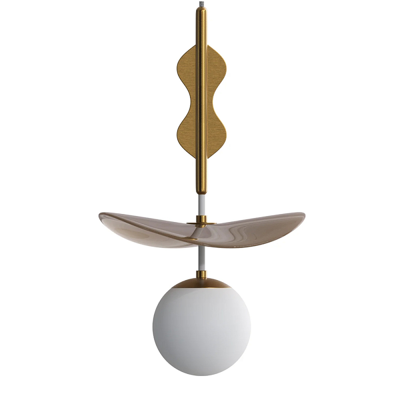 Подвес Bloomy 2 Бежевый Белый Латунь в Орле | Loft Concept 