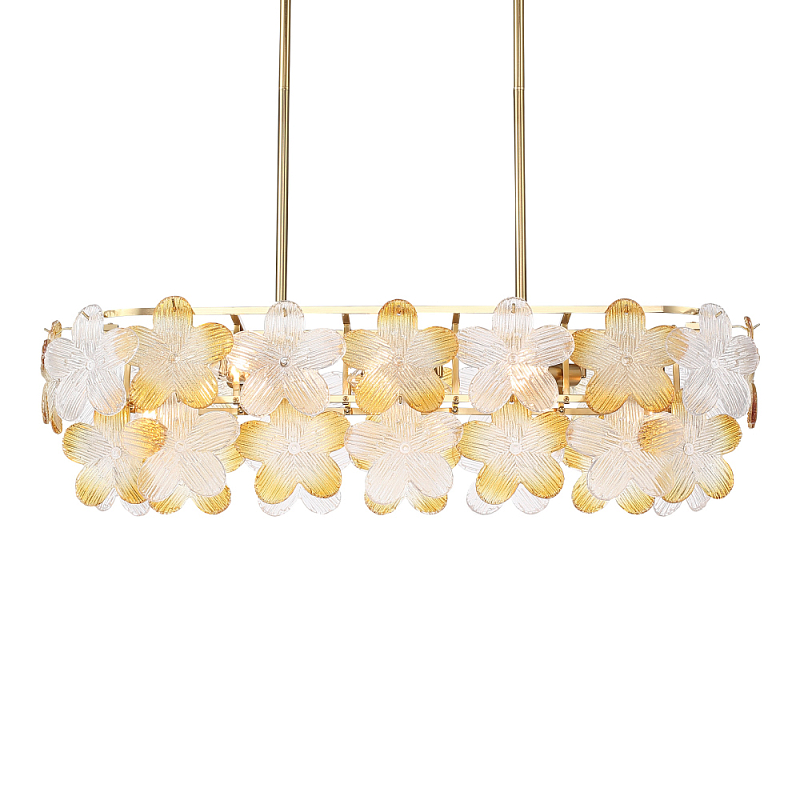 Люстра овальная с цветочными мотивами Light Floral Glow Прозрачный Янтарный Золотой в Орле | Loft Concept 