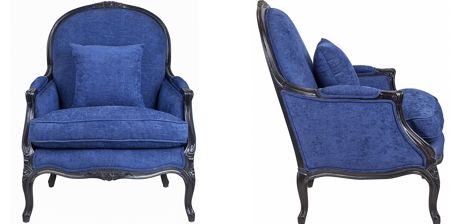 Кресло Bernard Armchair blue Кресло Bernard Armchair blue - Loft-Concept в Орле
