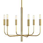 Люстра с 6-ю лампами на тонких изогнутых рожках в современном стиле Feiss варинант исполнения - 1 | Loft Concept в Орле