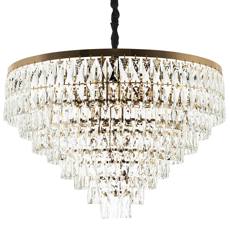 Люстра с прямоугольными хрустальными подвесками Lunet Crystal Rectangulars Chandelier 18 Золотой Прозрачное Стекло Люстра с прямоугольными хрустальными подвесками Lunet Crystal Rectangulars Chandelier 18 Золотой Прозрачное Стекло в Орле | Loft Concept