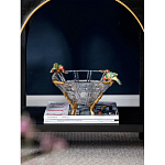 Чаша из прозрачного стекла на бронзовых ножках с фигурками попугаев Eden Garden варинант исполнения - 2 | Loft Concept в Орле