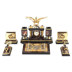 Настольный письменный набор из яшмы и долерита с декором Двуглавый орел Manager Organizer варинант исполнения - 1 | Loft Concept в Орле