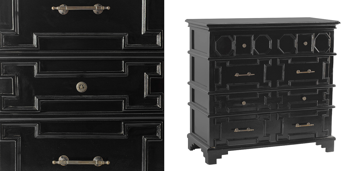Комод с 4-мя ящиками Chest Beaux Art Черный Комод с 4-мя ящиками Chest Beaux Art Черный - Loft-Concept в Орле