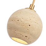 Подвесной светильник с шарообразным плафоном из травертина Shaw Marble Lighting варинант исполнения - 3 | Loft Concept в Орле