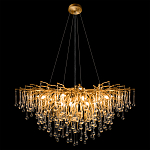 Люстра подвесная с прозрачными стеклянными подвесками в форме капель Диаметр 100 см Droplet Chandelier варинант исполнения - 3 | Loft Concept в Орле