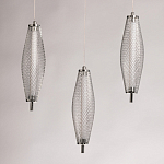 Люстра круглая каскадня с 5-ю плафонами из металлической сетки Mesh Lampshade Lighting варинант исполнения - 6 | Loft Concept в Орле