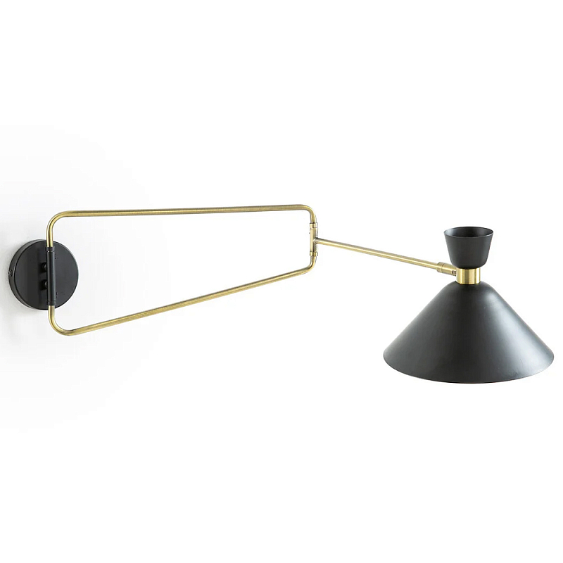 Бра на шарнире Davy Wall Lamp Черный Винтажная латунь Бра на шарнире Davy Wall Lamp Черный Винтажная латунь в Орле | Loft Concept