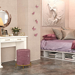 Банкетка круглая пыльно-розовый велюр на 4-х металлических ножках золотого цвета SANJAY варинант исполнения - 5 | Loft Concept в Орле