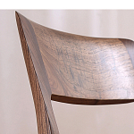 Стул деревянный с мягким сиденьем из черной натуральной кожи Moon Walnut Furniture варинант исполнения - 6 | Loft Concept в Орле