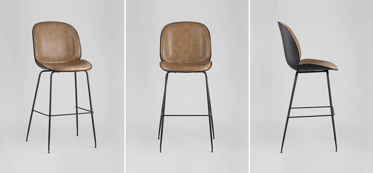 Стул Барный Винтажная Коричневыя Экокожа Vendramin Bar Chair Стул Барный Винтажная Коричневыя Экокожа Vendramin Bar Chair - Loft-Concept в Орле