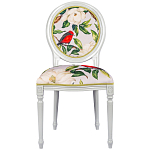 Стул светло-серый из натурального бука с изображением птиц и цветов Blooming Birds Red  варинант исполнения - 1 | Loft Concept в Орле