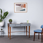 Стол письменный из массива бука с 2-мя ящиками серый Wenge Light варинант исполнения - 5 | Loft Concept в Орле