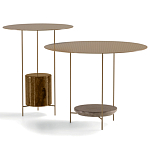 Дизайнерский круглый кофейный стол из металла с мраморным декором PANNA COTTA Coffee Table варинант исполнения - 5 | Loft Concept в Орле