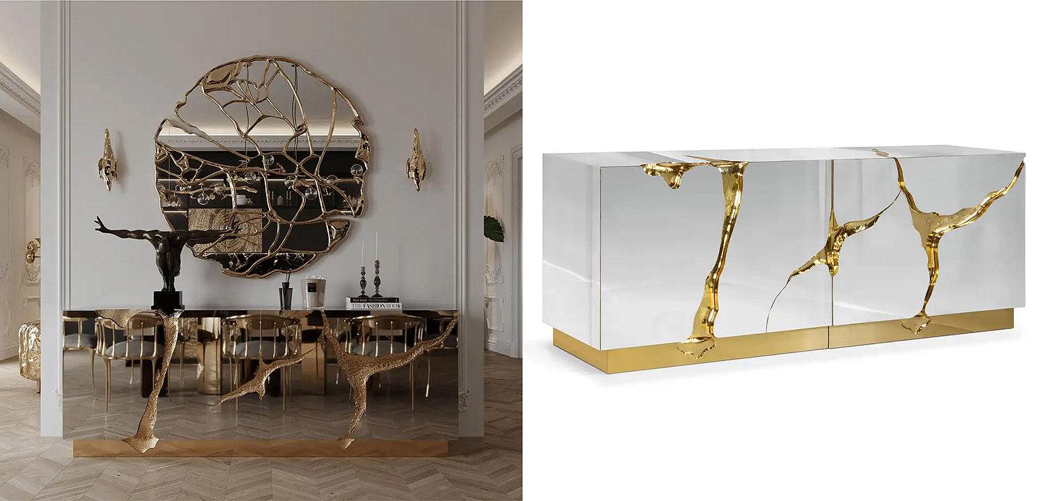 Буфет Modern Contemporary Lapiaz Sideboard Boca do Lobo Mirror Буфет Modern Contemporary Lapiaz Sideboard Boca do Lobo Mirror - Loft-Concept в Орле