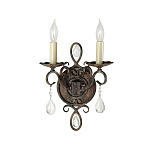 Бра с 2-мя лампами в виде свеч с подвесками и состаренным эффектом Feiss варинант исполнения - 1 | Loft Concept в Орле