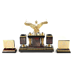 Настольный письменный набор из яшмы и долерита с декором Двуглавый орел Manager Organizer варинант исполнения - 3 | Loft Concept в Орле