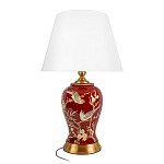 Настольная лампа бордовая с изображением птиц Slip Away варинант исполнения - 1 | Loft Concept в Орле