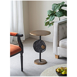 Столик приставной с абстрактным основанием и акцентом в виде золотистого диска Heavenly Space варинант исполнения - 9 | Loft Concept в Орле