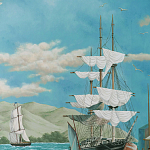 Обои ручная роспись Nantucket Crossing Brandt colourway on scenic paper варинант исполнения - 4 | Loft Concept в Орле