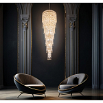 Люстра многоярусная каскадная с хрустальными подвесками Roul Crystal Light варинант исполнения - 8 | Loft Concept в Орле