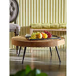 Журнальный столик с круглой фактурной столешницей из натурального дерева Vortex варинант исполнения - 4 | Loft Concept в Орле