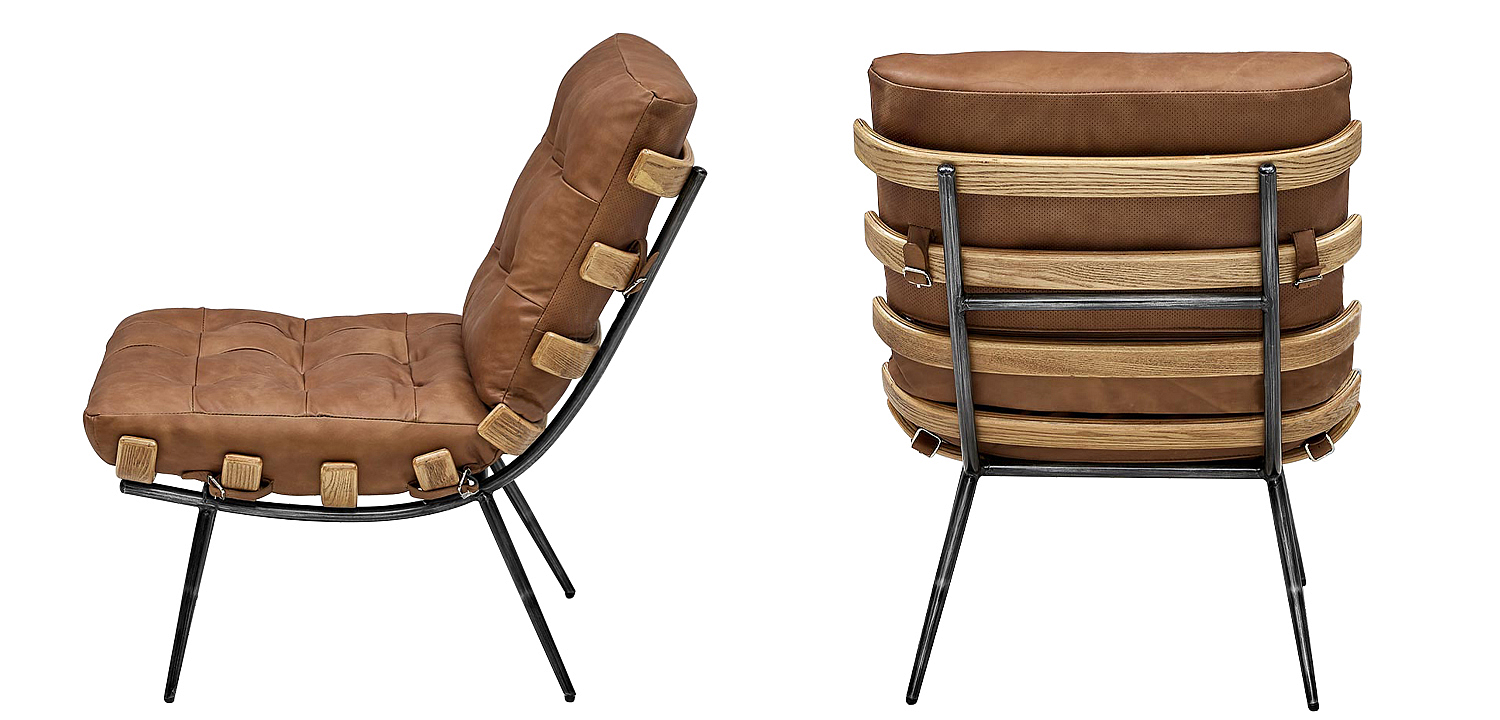 Кресло Philbert Chair brown leather Кресло Philbert Chair brown leather - Loft-Concept в Орле