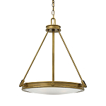 Люстра подвесная цвета латунь с плоским круглым матовым стеклянным плафоном на цепи Hinkley варинант исполнения - 1 | Loft Concept в Орле