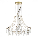 Люстра подвесная из металла с хрустальными прозрачными подвесками Quasar 81 варинант исполнения - 2 | Loft Concept в Орле