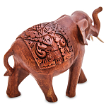 Статуэтка из дерева суар в виде слона в традиционном облачении Elephant in blanket варинант исполнения - 2 | Loft Concept в Орле