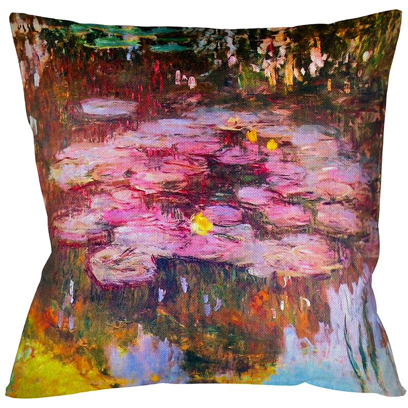 Подушка декоративная Лилии водяные Impressionism in Art Мульти Бежевый Подушка декоративная Лилии водяные Impressionism in Art Мульти Бежевый в Орле | Loft Concept