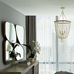 Зеркало в ассиметричной раме золотистого цвета Chaotic варинант исполнения - 4 | Loft Concept в Орле