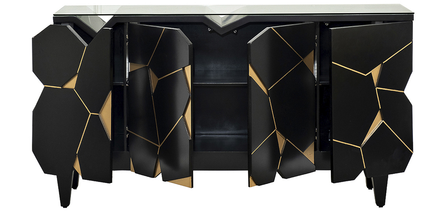 Комод геометрический декор Mosaik Chest of drawers Черный Комод геометрический декор Mosaik Chest of drawers Черный - Loft-Concept в Орле