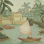 Обои ручная роспись River Scenes of Bengal Verdoyant варинант исполнения - 3 | Loft Concept в Орле