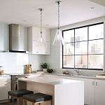 Подвесной светильник с прозрачным рельефным стеклянным плафоном в форме конуса Feiss варинант исполнения - 9 | Loft Concept в Орле