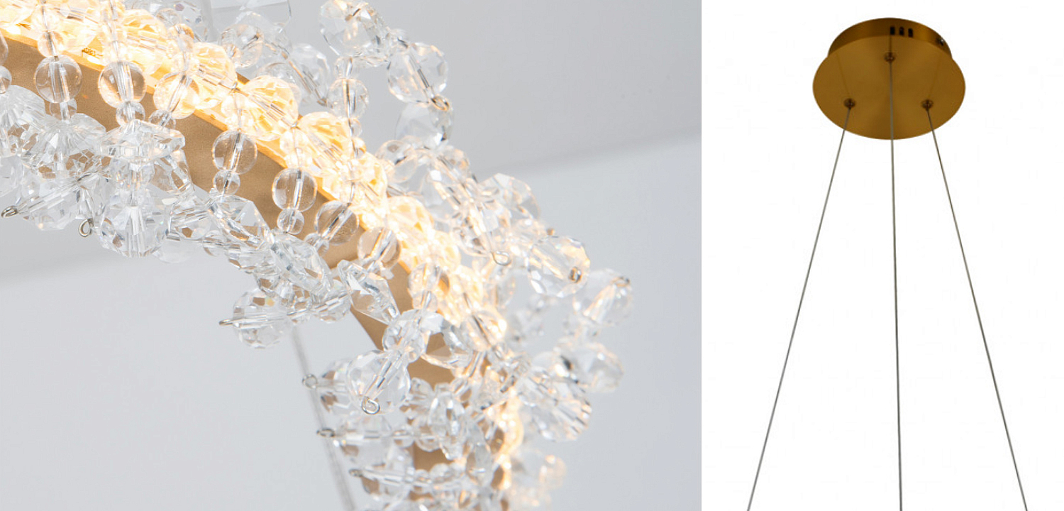 Crystal round chandelier Светильник Кольцо из Хрусталя Crystal round chandelier Светильник Кольцо из Хрусталя - Loft-Concept в Орле