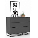 Комод цвета графит с 3-мя ящиками Strict Lines  варинант исполнения - 2 | Loft Concept в Орле