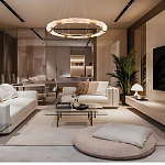 Люстра в форме кольца с золотым декором Warm Heavenly Light варинант исполнения - 7 | Loft Concept в Орле