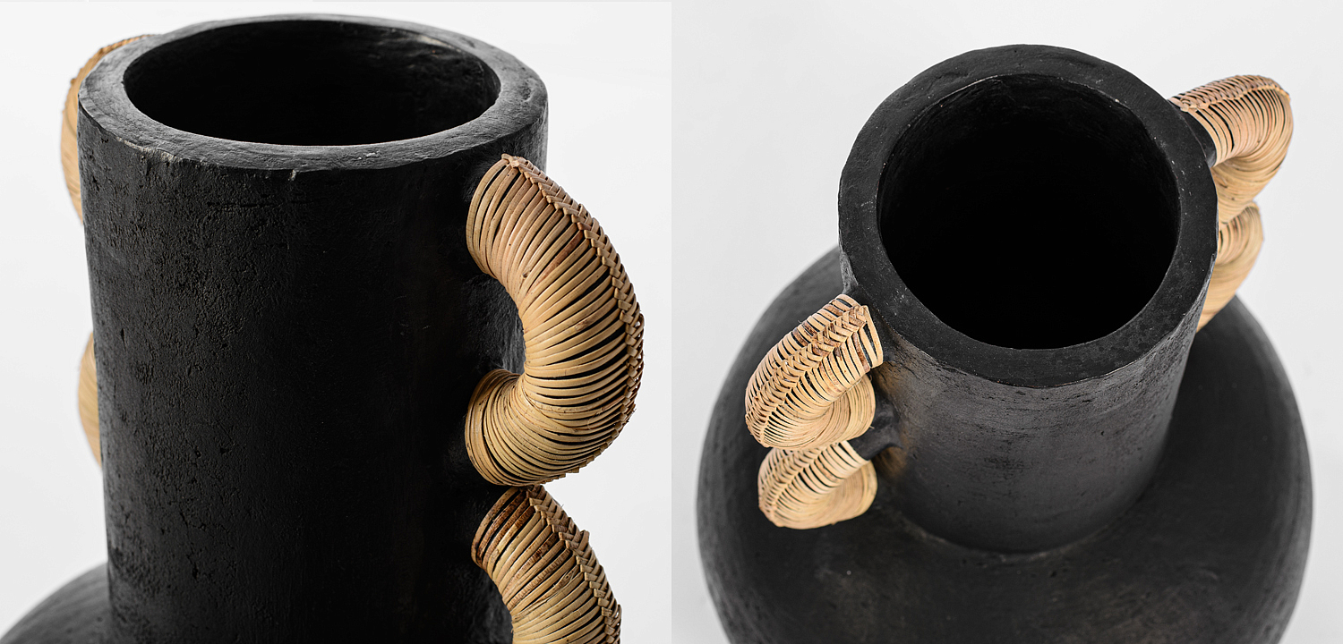 Ваза Round Vase Ceramic & Rattan Ваза Round Vase Ceramic & Rattan - Loft-Concept в Орле