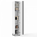 Шкаф-пенал белый с зеркальной дверцей Strict Lines варинант исполнения - 3 | Loft Concept в Орле