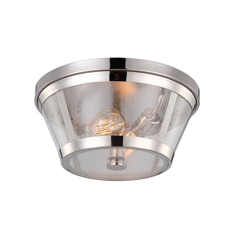 Потолочный светильник с плафоном из прозрачного пузырькового стекла Feiss Никель Прозрачное Стекло в Орле | Loft Concept 