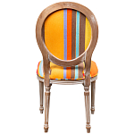 Стул бежевый в разноцветную полоску из натурального бука с изображением птиц и цветов Blooming Yellow Red Birds Colorful Stripes Chair варинант исполнения - 3 | Loft Concept в Орле