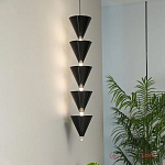 Подвесной светильник светодиодный в виде ряда черных металлических конусов  Herringbone варинант исполнения - 3 | Loft Concept в Орле