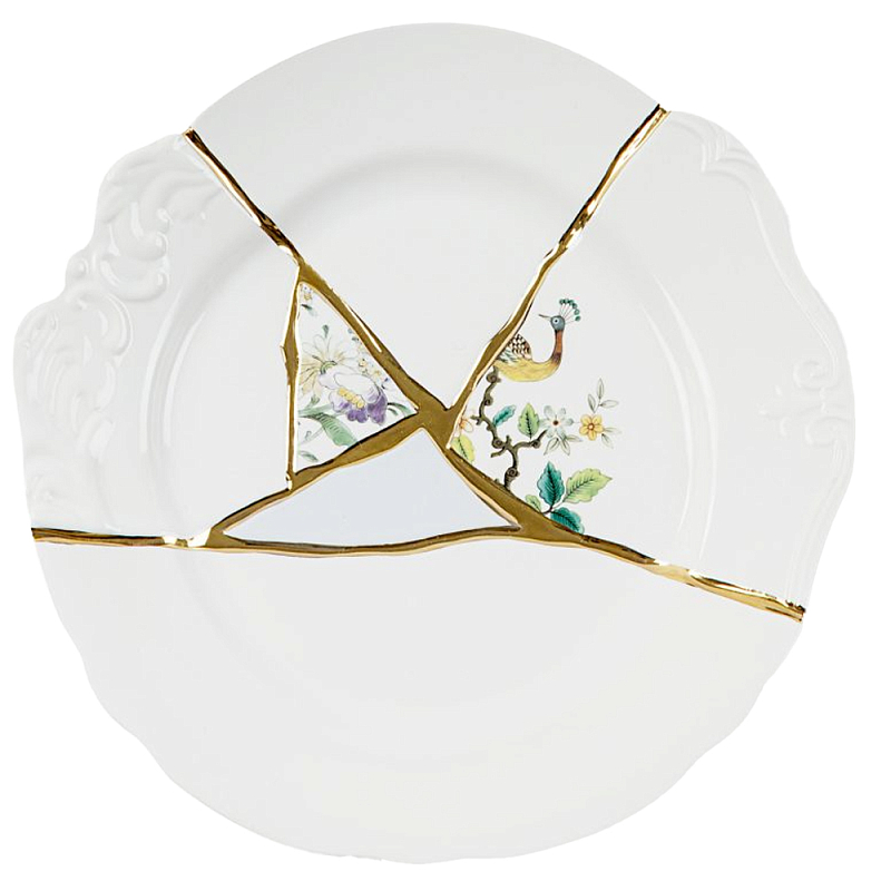 Тарелка Seletti Kintsugi Белый Золотой Тарелка Seletti Kintsugi Белый Золотой в Орле | Loft Concept